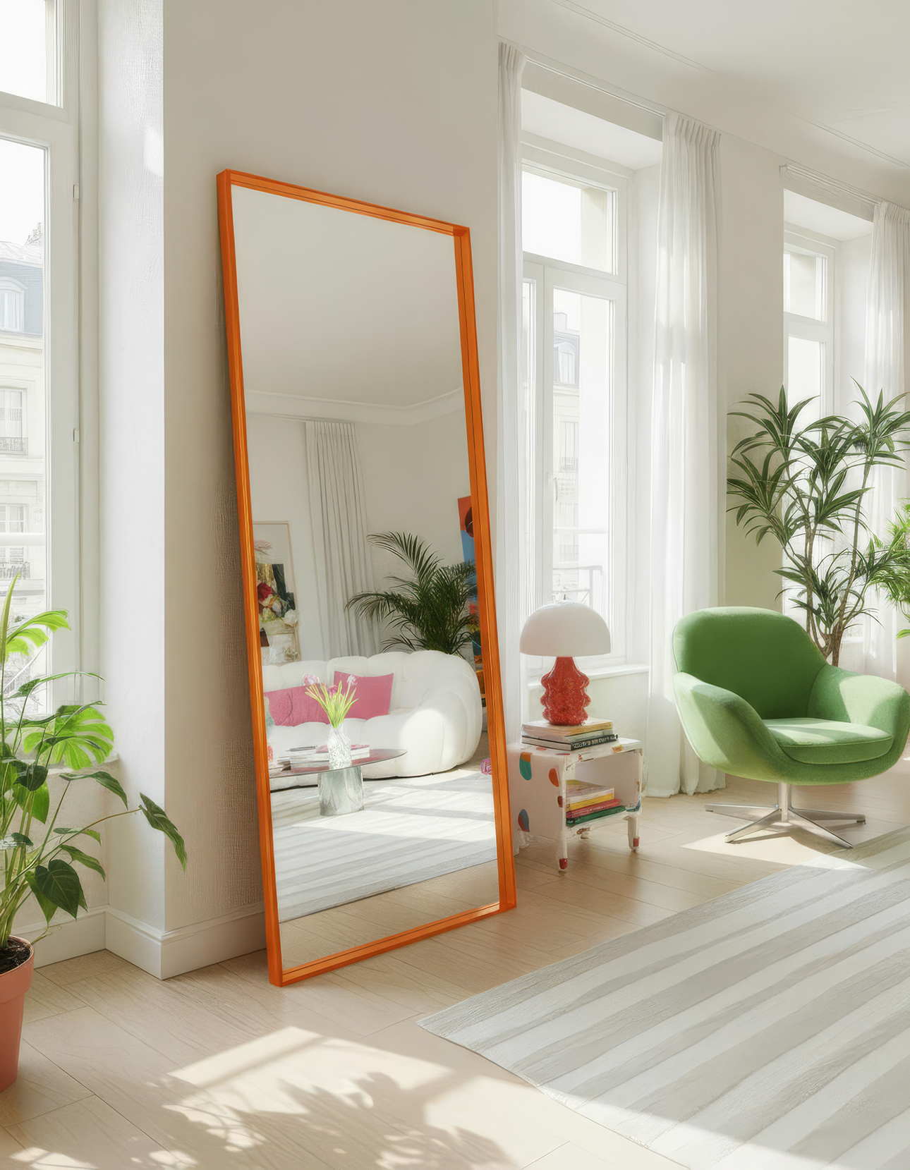 Mirror with acrylic edge - Vibrant Orange inspiration 8